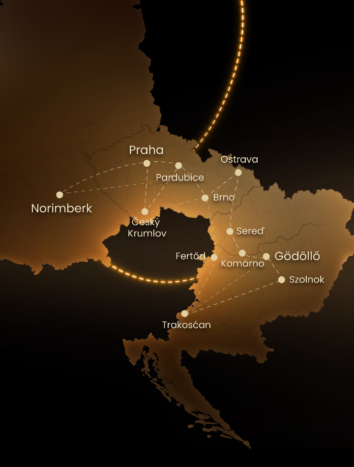 Karta Europe s dvanaest svjetlosnih parkova